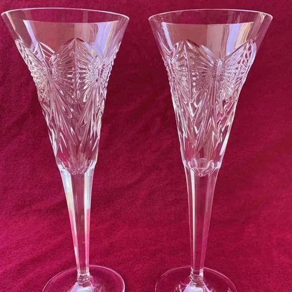 Waterford Crystal Millennium HAPPINESS Toasting Champagne Set of 2 Flutes - Picture 4 of 8